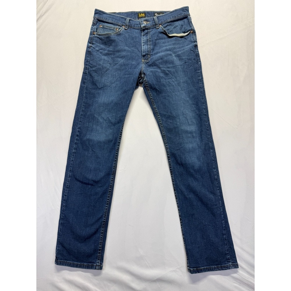 Lee Premium Flex Classic Fit Jeans Mens 32x32 Blue Denim Cotton Straight Leg